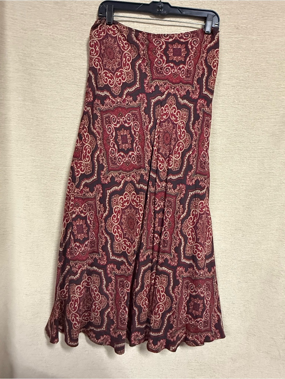 East 5th Burgundy and Black Printed Maxi Skirt